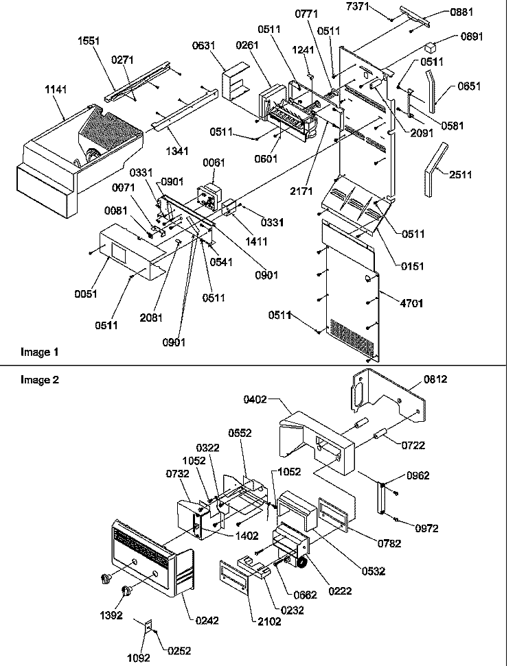 ICE MAKER / CONTROL ASSY Diagram and Parts List for SRD27S4E P1190306W E Amana Refrigerator