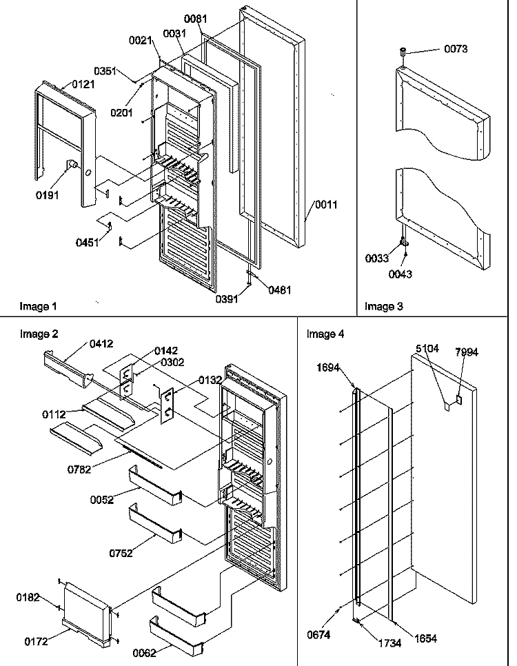 REF DOOR Diagram and Parts List for SR520SW P1183002W W Amana Refrigerator