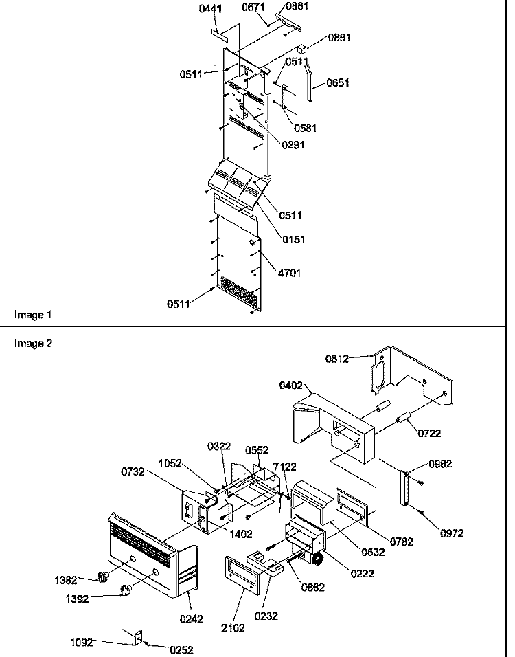 CONTROL ASSY Diagram and Parts List for SR520SW P1183002W W Amana Refrigerator