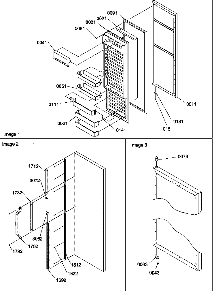 REF DOOR Diagram and Parts List for SGD521SW P1197103W W Amana Refrigerator