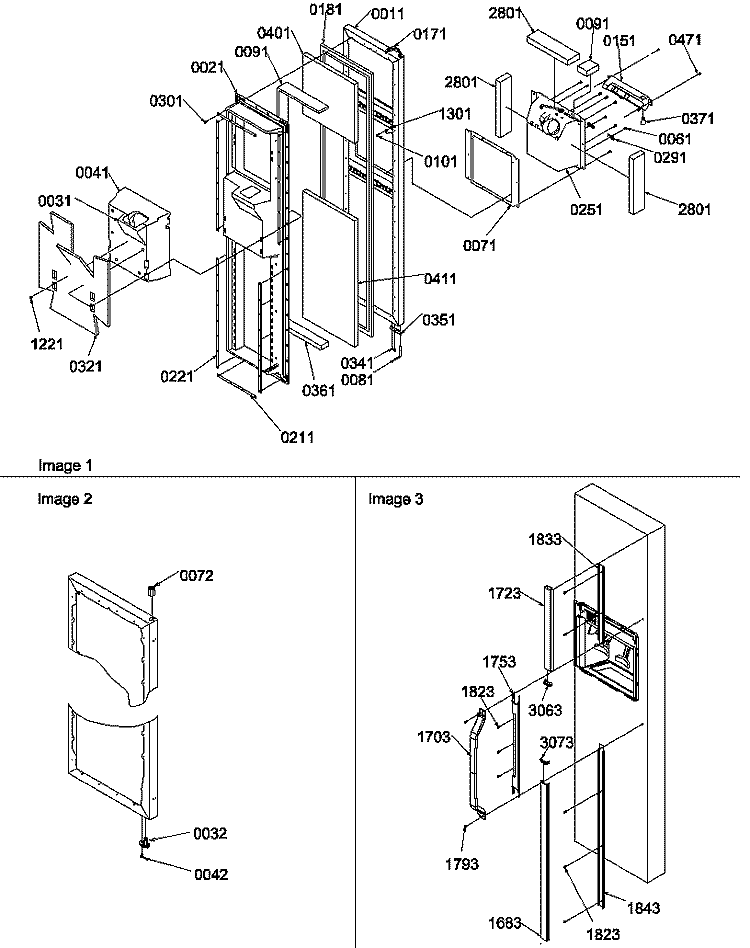 FZ DOOR Diagram and Parts List for SGD521SW P1197103W W Amana Refrigerator