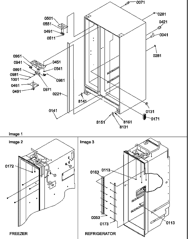 CABINET PARTS Diagram and Parts List for SGD521SW P1197103W W Amana Refrigerator