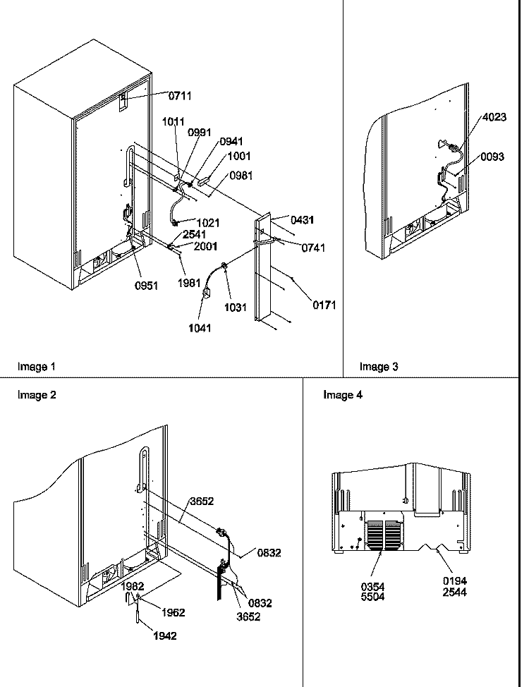 CABINET BACK Diagram and Parts List for SG521SBL P1197002W L Amana Refrigerator