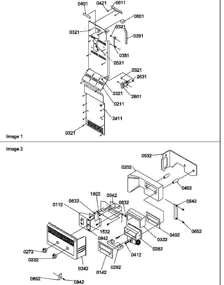 CONTROL ASSY Diagram and Parts List for SG521SBL P1197002W L Amana Refrigerator