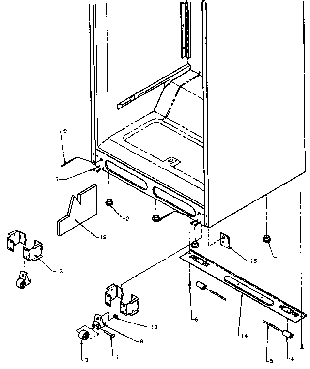 Cabinet Hardware Diagram and Parts List for TX21R-P1157605W  Amana Refrigerator