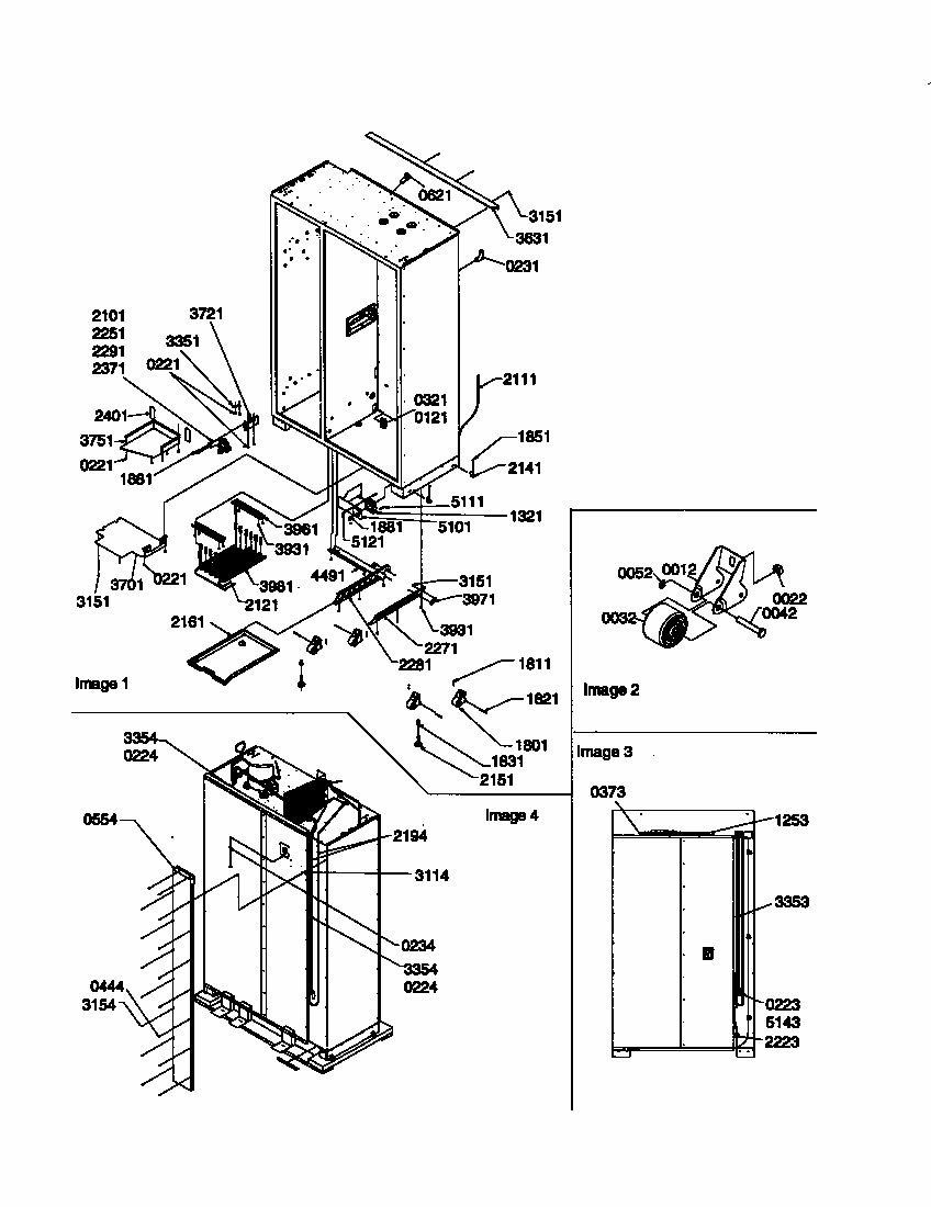 Roller Assy And Back Unit Diagram and Parts List for S148DA01-P1305602W  Amana Refrigerator