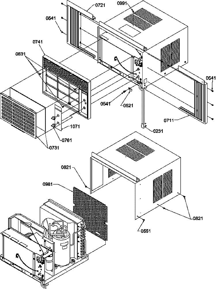 CABINET Diagram and Parts List for 7QZ21RC P1209702R Amana Air Conditioner