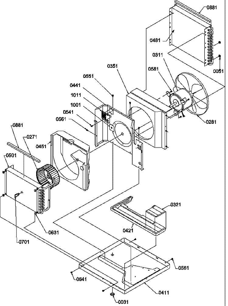 CHASSIS Diagram and Parts List for 7QZ21RC P1209702R Amana Air Conditioner