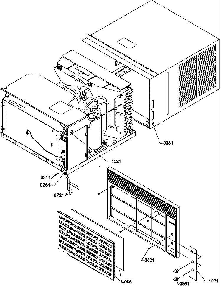 CABINET Diagram and Parts List for 21QZ33RC P1209903R Amana Air Conditioner