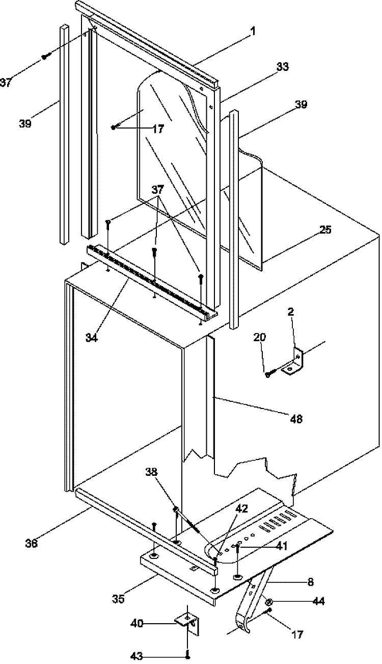 WINDOW MTG PARTS Diagram and Parts List for 10V2S P1212702R Amana Air Conditioner