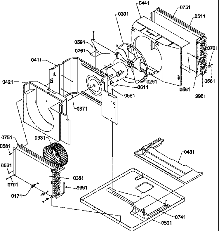 CHASSIS Diagram and Parts List for 18C5Y P1178204R Amana Air Conditioner