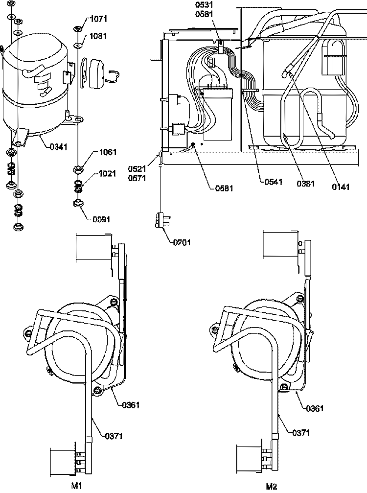 COMPRESSOR / TUBING Diagram and Parts List for 18C5Y P1178204R Amana Air Conditioner