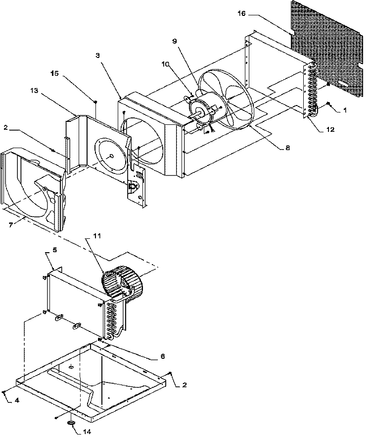 AIR MOVEMENT SYSTEM Diagram and Parts List for 8P5Z P1205902R Amana Air Conditioner
