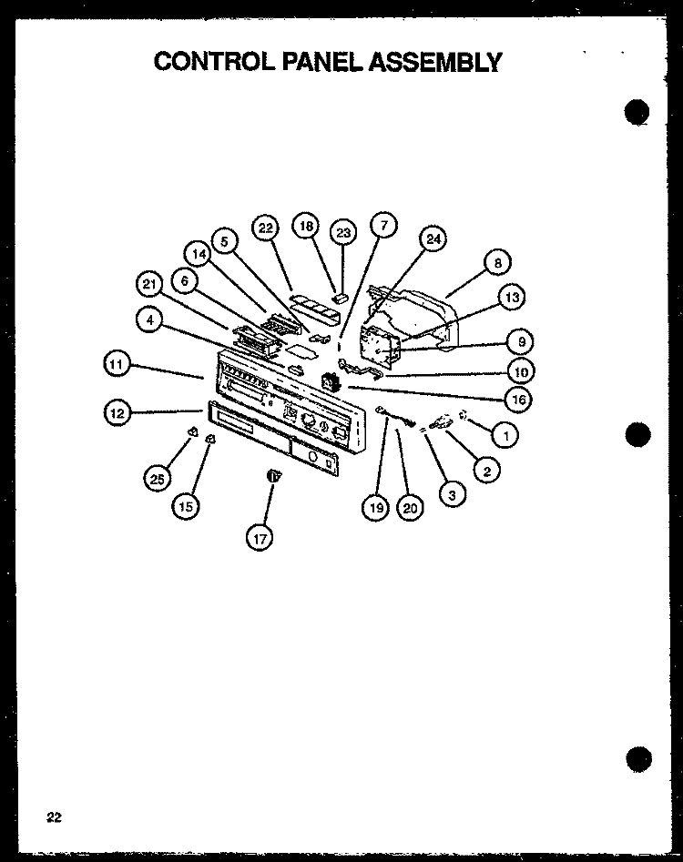 CONTROL PANEL ASSY Diagram and Parts List for DDW650WW P1139736N W Amana Dishwasher