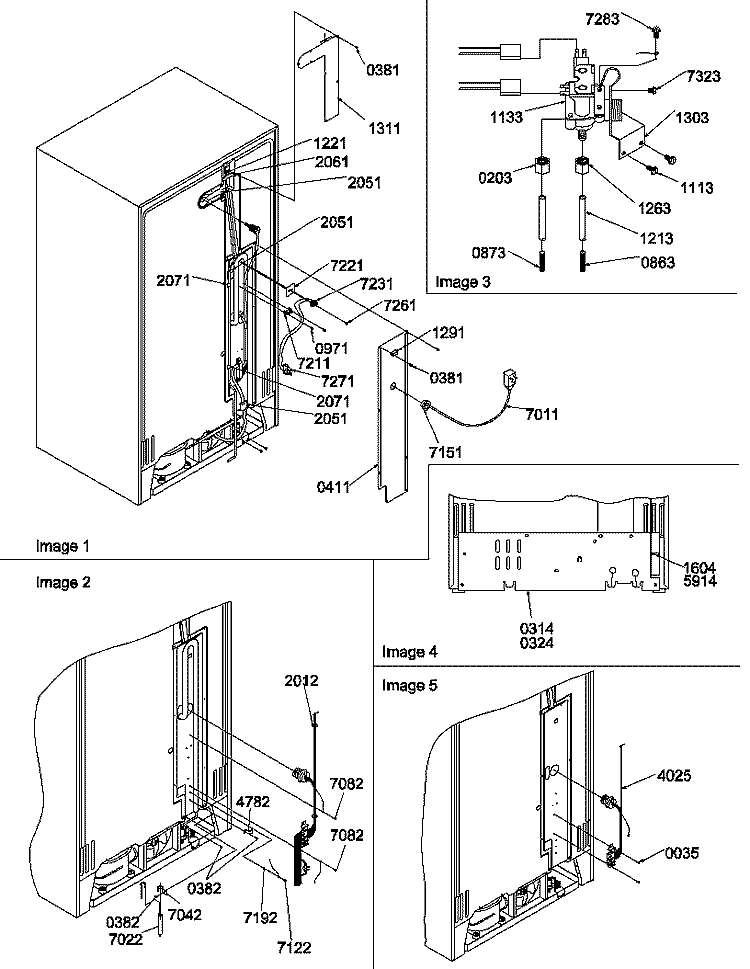 CABINET BACK Diagram and Parts List for SRDE520SW P1183103W W Amana Refrigerator