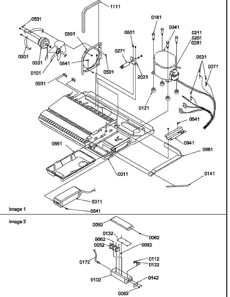 MACHINE COMPARTMENT Diagram and Parts List for SRDE520SW P1183103W W Amana Refrigerator