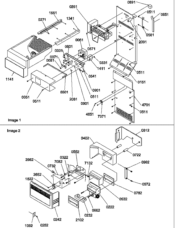 ICE MAKER / CONTROL ASSY Diagram and Parts List for SRDE520SW P1183103W W Amana Refrigerator