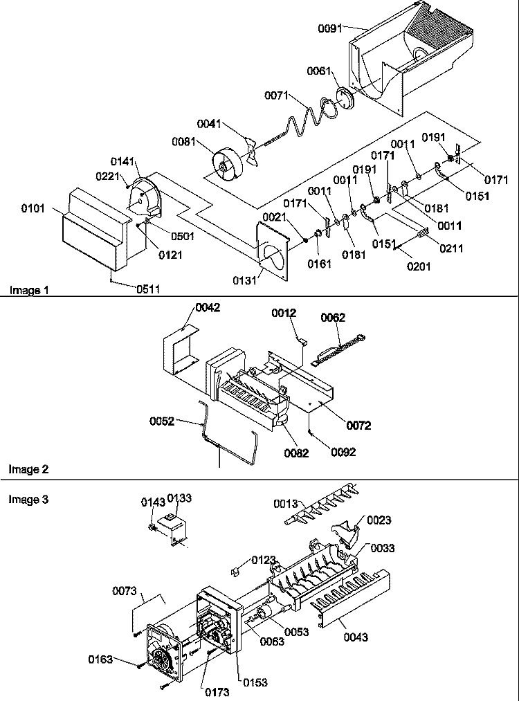 ICE BUCKET AUGER, IM & IM PARTS Diagram and Parts List for SRDE520SW P1183103W W Amana Refrigerator