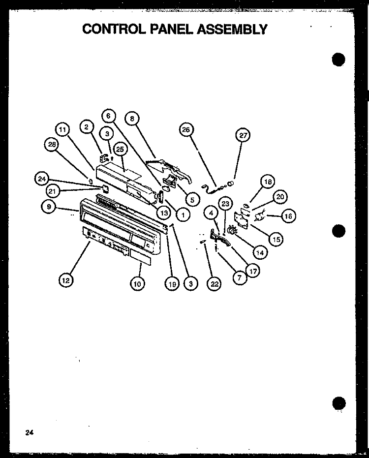 CONTROL PANEL ASSY Diagram and Parts List for DDW950WW P1139737N W Amana Dishwasher