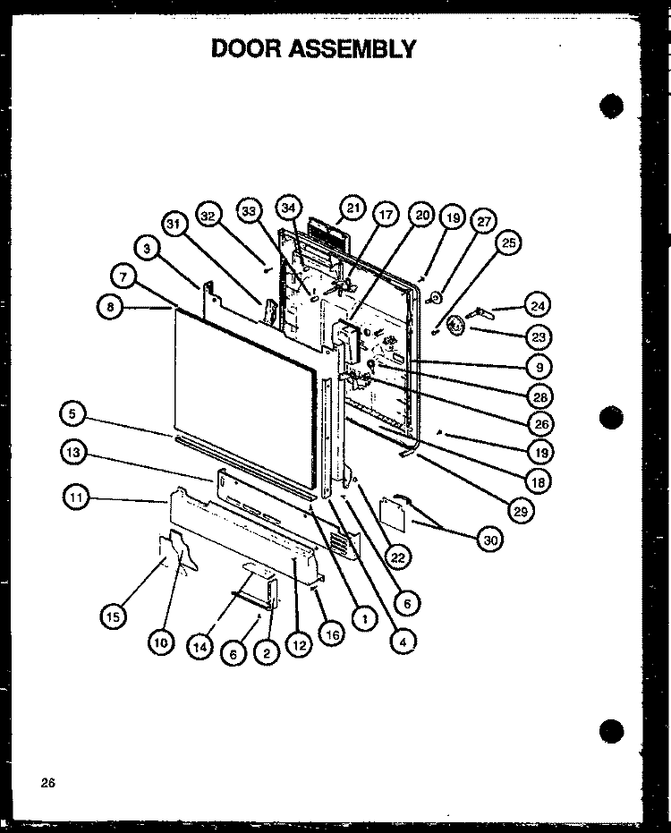 DOOR ASSY Diagram and Parts List for DDW650WW P1139736N W Amana Dishwasher
