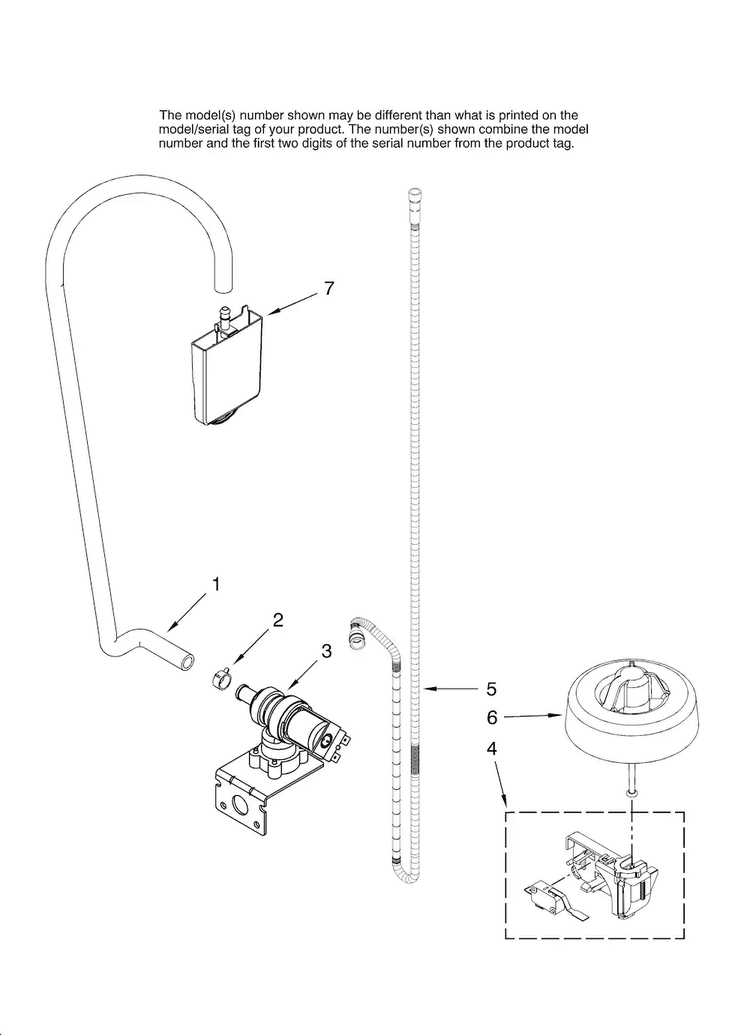 Fill And Overfill Parts Diagram and Parts List for MDB6701AWB0  Maytag Dishwasher