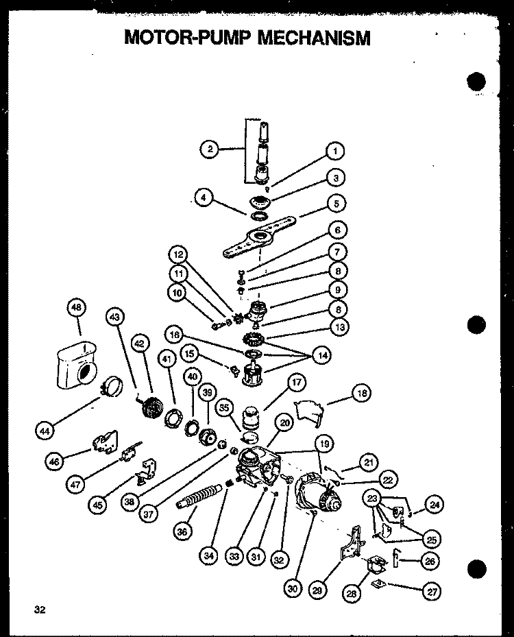 MOTOR - PUMP MECHANISM Diagram and Parts List for DDW650WW P1139736N W Amana Dishwasher