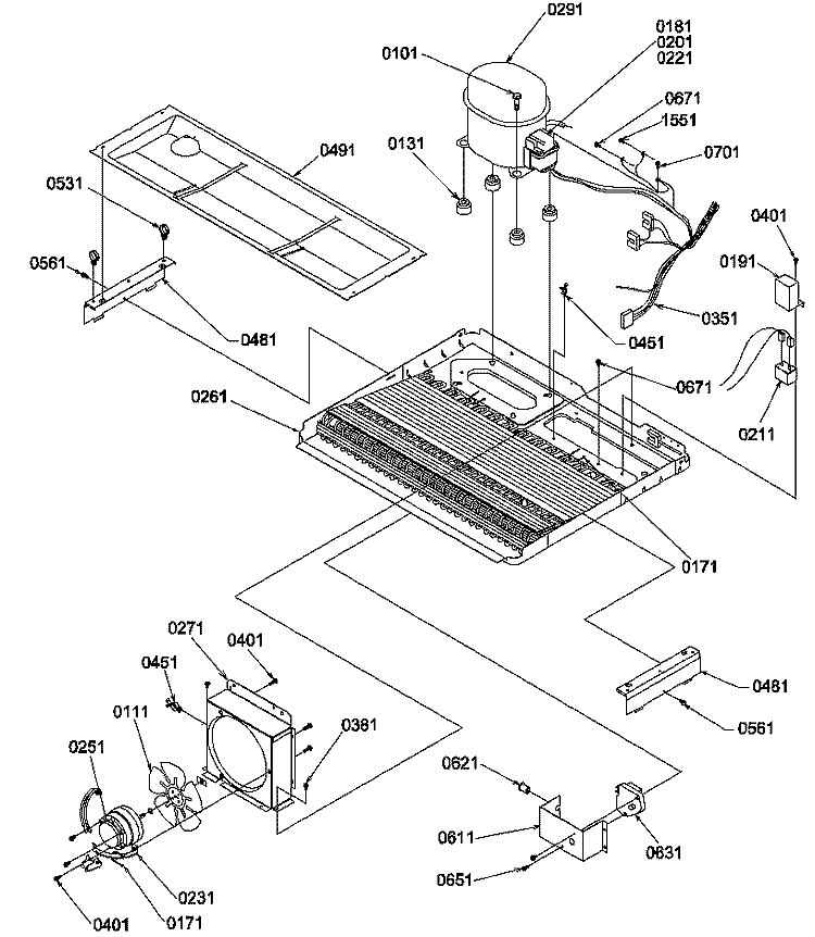 MACHINE COMPARTMENT Diagram and Parts List for SS21SL P1193802W L Amana Refrigerator