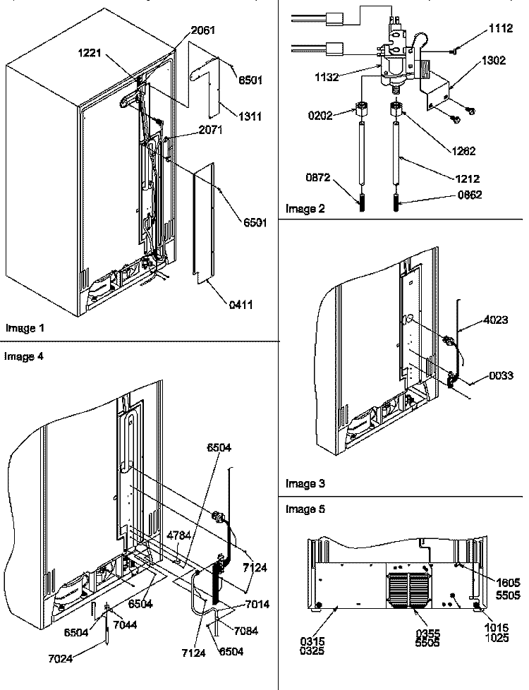 CABINET BACK Diagram and Parts List for SPD25TL P1303505W L Amana Refrigerator