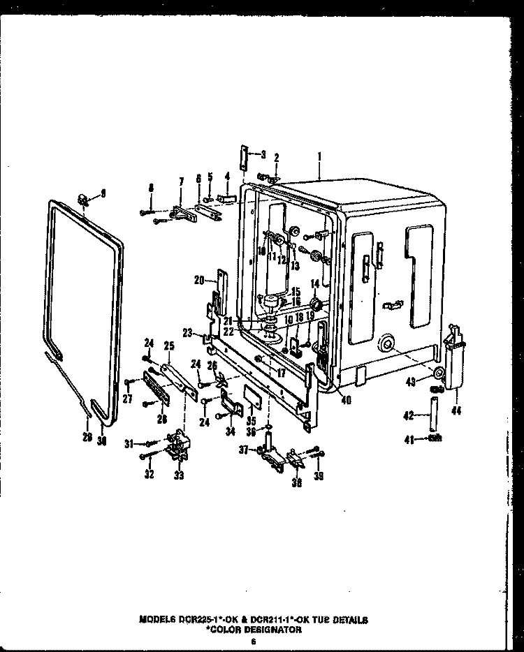 Page 3 Diagram and Parts List for DCR2251DOK  Amana Dishwasher