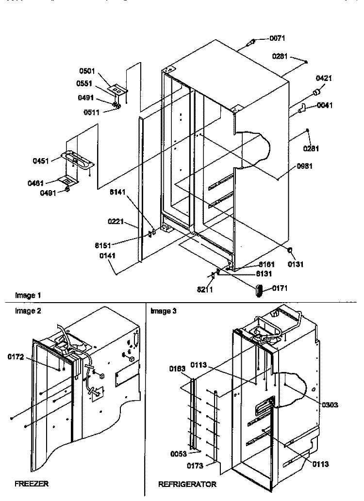 CABINET PARTS Diagram and Parts List for SMD21TBW P1193911W W Amana Refrigerator