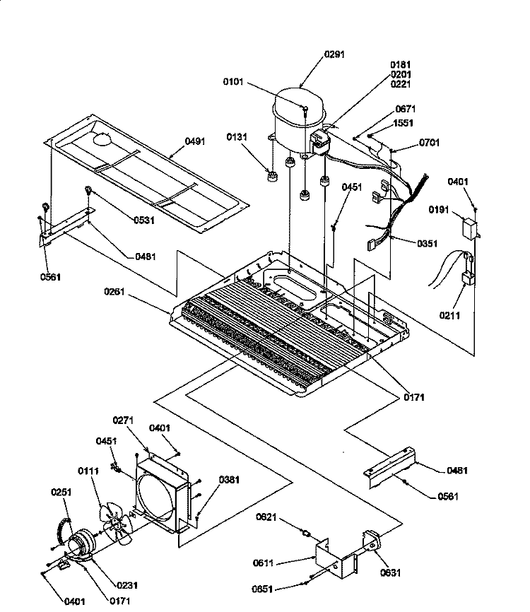 MACHINE COMPARTMENT Diagram and Parts List for SMD21TBW P1193911W W Amana Refrigerator