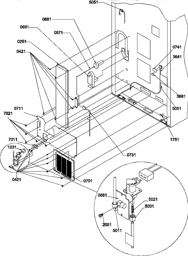 CABINET BACK Diagram and Parts List for BX22S5E P1196705W E Amana Refrigerator