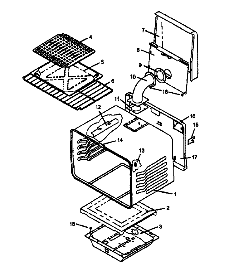 OVEN, BAR BROILER Diagram and Parts List for RSF3200W P1141264N Amana Range