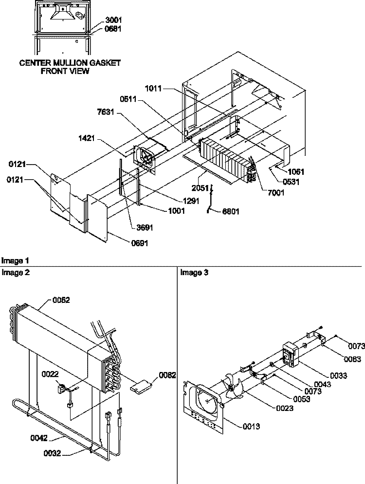 EVAP AND FAN MOTOR ASSY Diagram and Parts List for TR18VE P1307401W E Amana Refrigerator