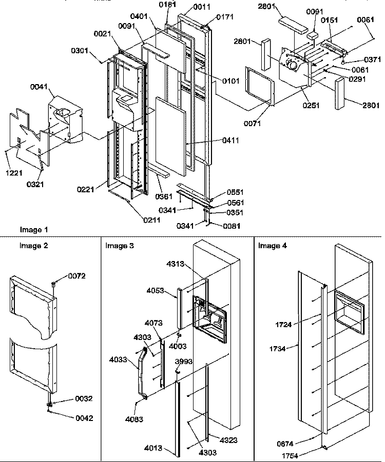 FZ DOOR Diagram and Parts List for SRD22TPW P1190307W W Amana Refrigerator