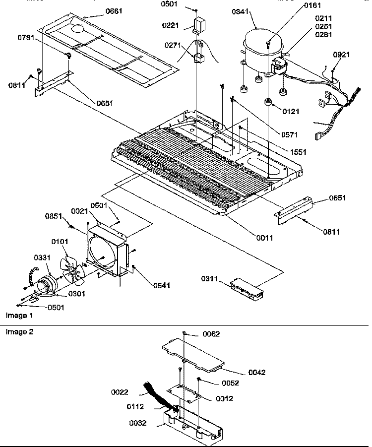 MACHINE COMPARTMENT Diagram and Parts List for SRD22TPW P1190307W W Amana Refrigerator