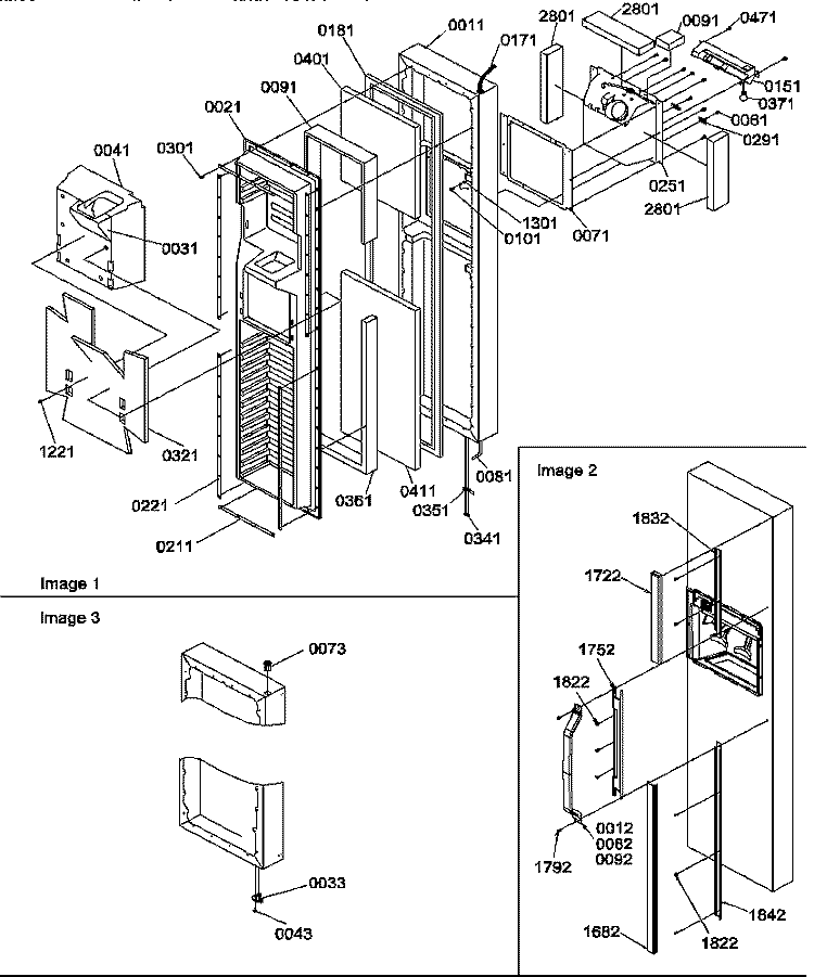 FZ DOOR Diagram and Parts List for SXD322S2L P1305702W L Amana Refrigerator
