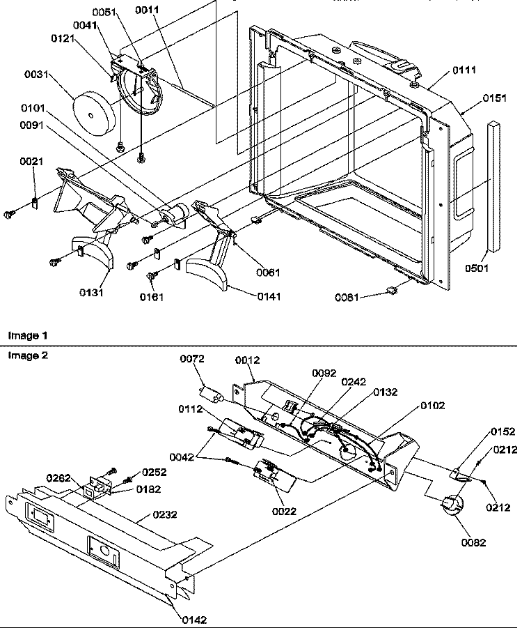 ICE & WATER CAVITY & ELEC BRKT ASSY Diagram and Parts List for SXD322S2L P1305702W L Amana Refrigerator