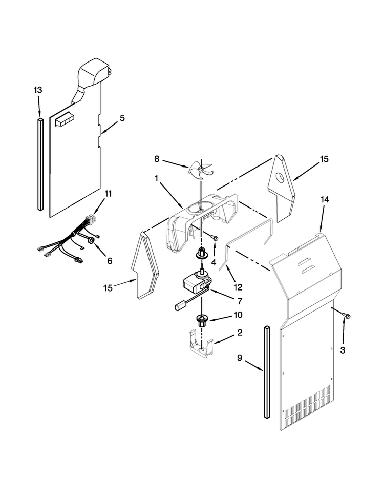 Air Flow Parts Diagram and Parts List for MSF21D4MDE01  Maytag Refrigerator