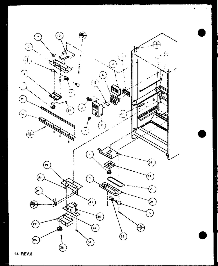 Controls And Lamps Diagram and Parts List for BX20QL-P1125510WL  Amana Refrigerator