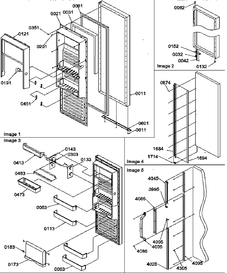 REF DOOR Diagram and Parts List for SRD27TPSE P1190313W E Amana Refrigerator