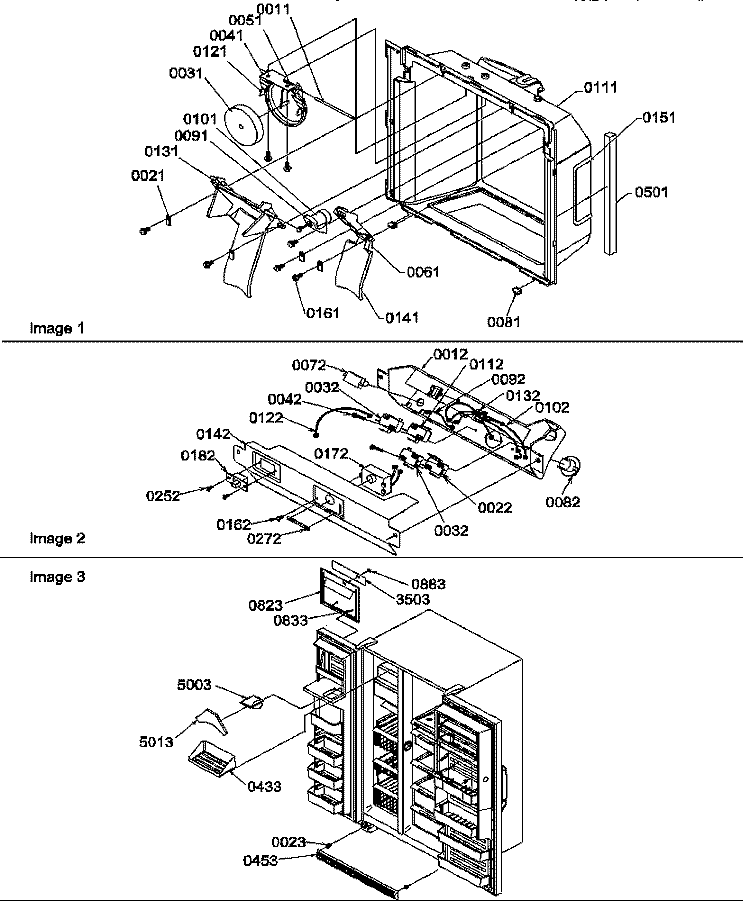 ICE & WATER CAV / ELEC BRKT & TOE GRILLE Diagram and Parts List for SRD27TPSE P1190313W E Amana Refrigerator