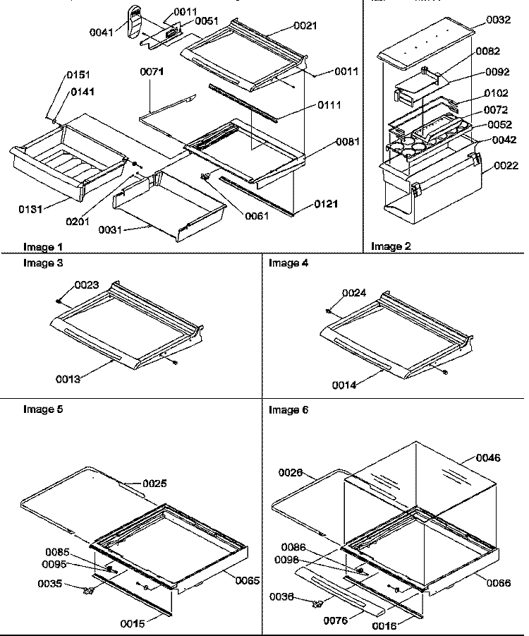 DELI, SHELF, AND CRISPER ASSEMBLIES Diagram and Parts List for SRD27TPSE P1190313W E Amana Refrigerator