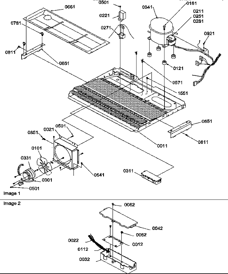 MACHINE COMPARTMENT Diagram and Parts List for SRD27TPSE P1190313W E Amana Refrigerator