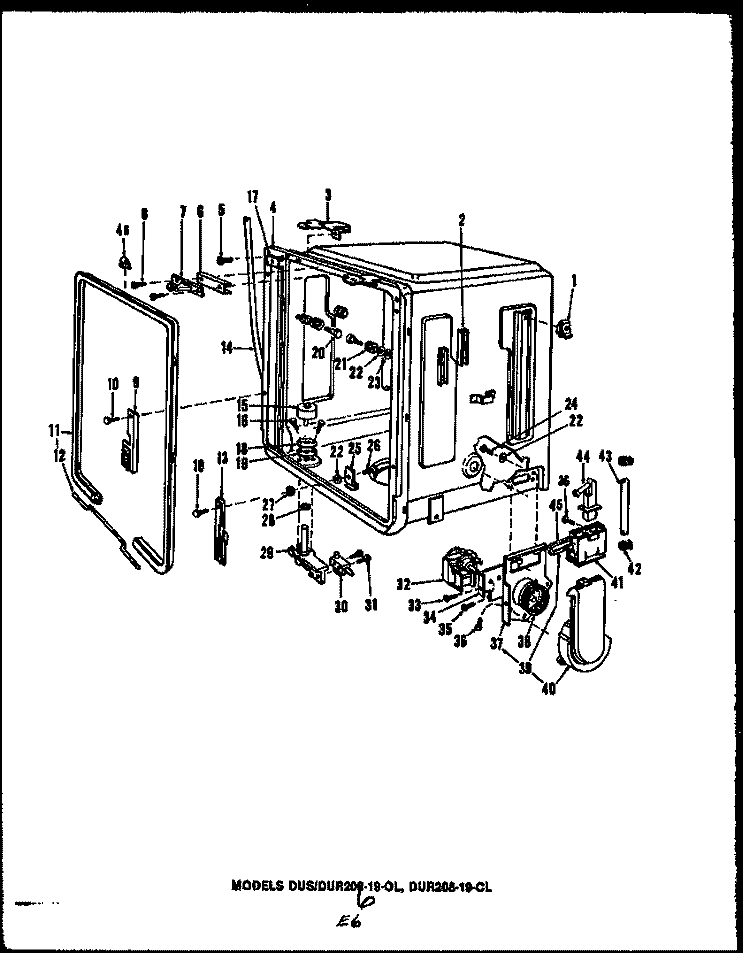 Page 3 Diagram and Parts List for DUS208-19 DUS20819 Caloric Dishwasher