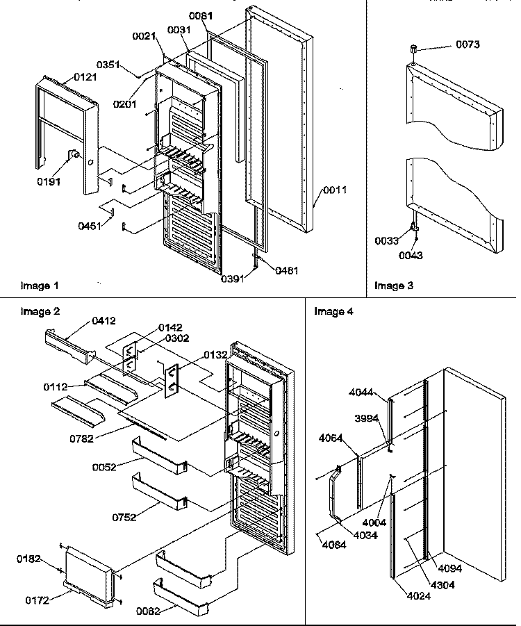 REF DOOR Diagram and Parts List for SRD325S5W P1307202W W Amana Refrigerator