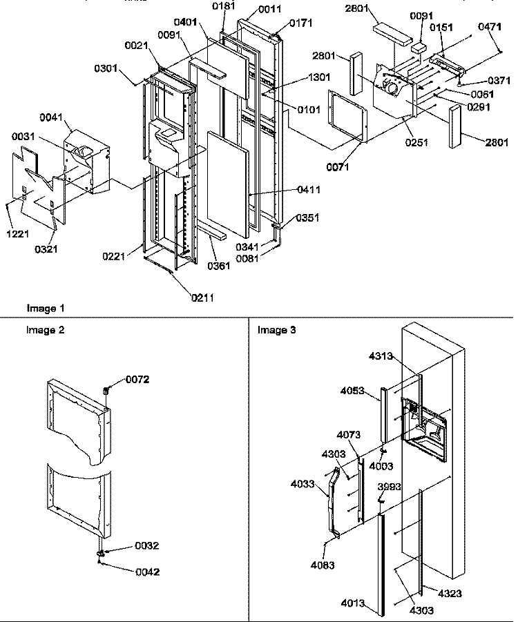 FZ DOOR Diagram and Parts List for SRD325S5W P1307202W W Amana Refrigerator