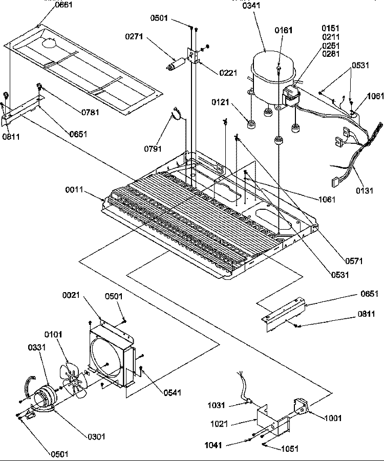 MACHINE COMPARTMENT Diagram and Parts List for SRD325S5W P1307202W W Amana Refrigerator
