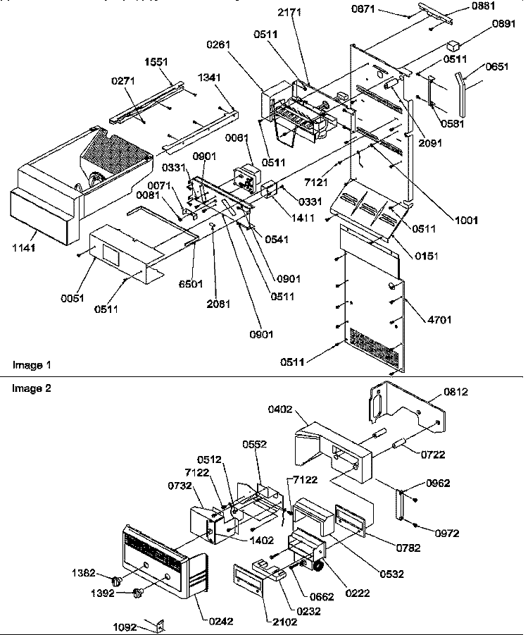 ICE MAKER / CONTROL ASSY Diagram and Parts List for SRD325S5W P1307202W W Amana Refrigerator