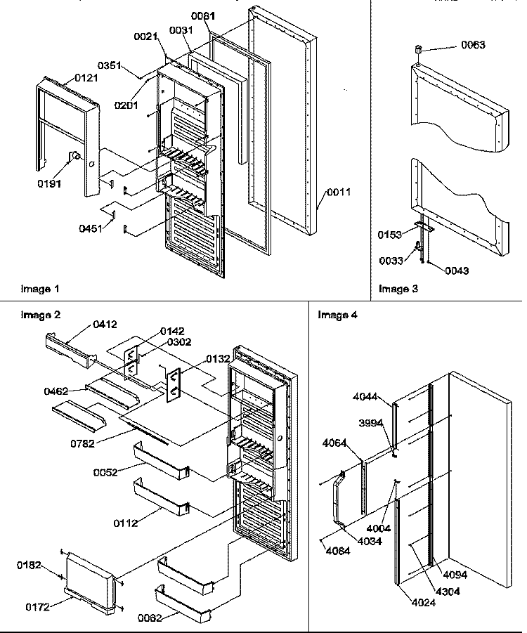 REF DOOR Diagram and Parts List for SRD327S3L P1307104W L Amana Refrigerator